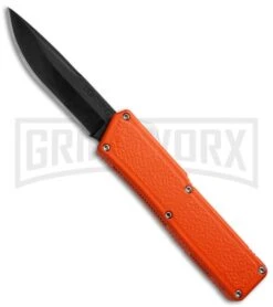 Lightning Orange D/A OTF Automatic Knife - Black Plain