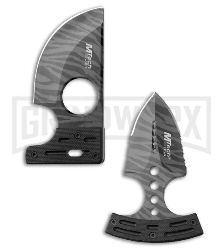 M-Tech Push Combo Knife Set Tiger Stripe G-10 - Set Of 2 1 M-Tech Push Combo Knife Set Tiger Stripe G-10 - Set Of 2