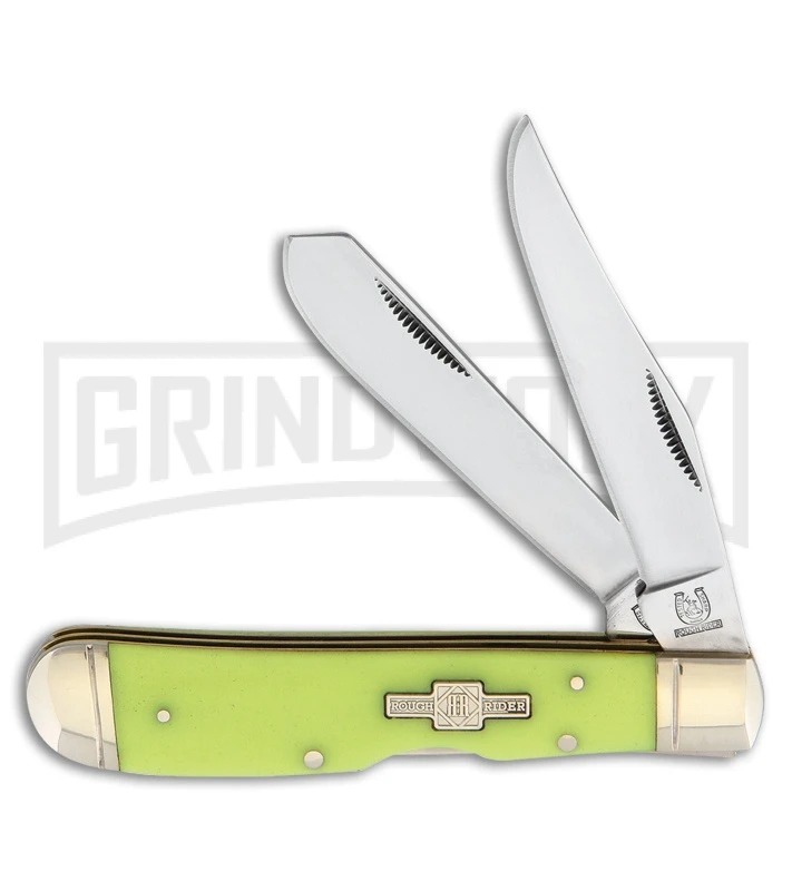Rough Rider Moon Glow Trapper Lime Green Lockback Pocket Knife 1 Rough Rider Moon Glow Trapper Lime Green Lockback Pocket Knife
