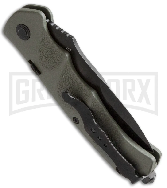 Schrade Extreme Survival OD Green Automatic Knife - Black Serr 2 Schrade Extreme Survival OD Green Automatic Knife - Black Serr - Image 2