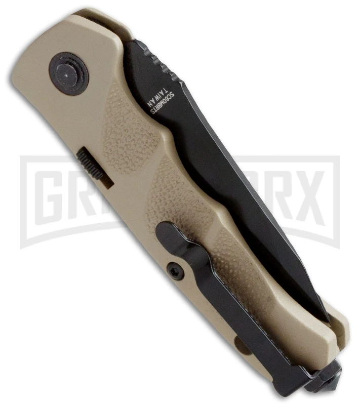Schrade Mini Extreme Survival Tan Automatic Knife - Tanto Black Plain 2 Schrade Mini Extreme Survival Tan Automatic Knife - Tanto Black Plain - Image 2