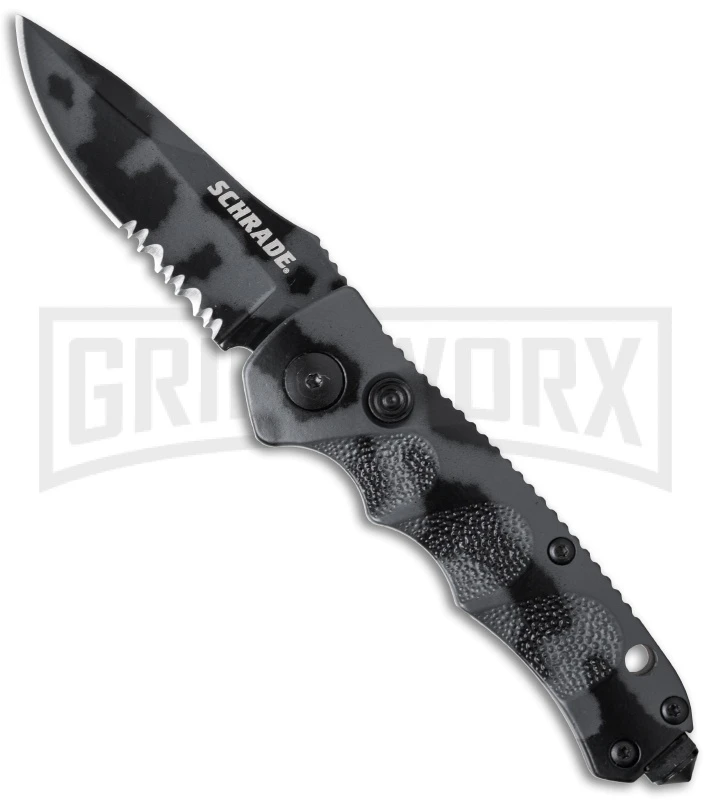 Schrade Mini Extreme Survival SC60MCS Urban Camo Automatic - Spear Point Serr 1 Schrade Mini Extreme Survival SC60MCS Urban Camo Automatic - Spear Point Serr