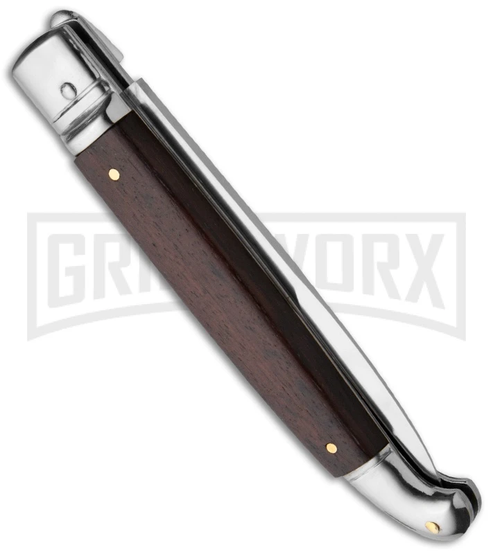 SKM 9.5" Sicilian Brass Lever Lock Dark Horn Automatic Knife - Bayonet 2 SKM 9.5" Sicilian Brass Lever Lock Dark Horn Automatic Knife - Bayonet - Image 2