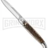 SKM 9.5" Sicilian Lever Lock Stag Horn Automatic Knife - Bayonet
