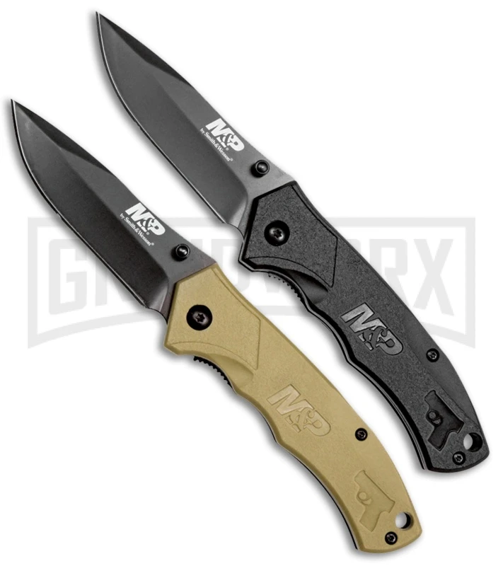 Smith & Wesson M&P Black And Tan Folding Knife Combo Pack 1 Smith & Wesson M&P Black And Tan Folding Knife Combo Pack