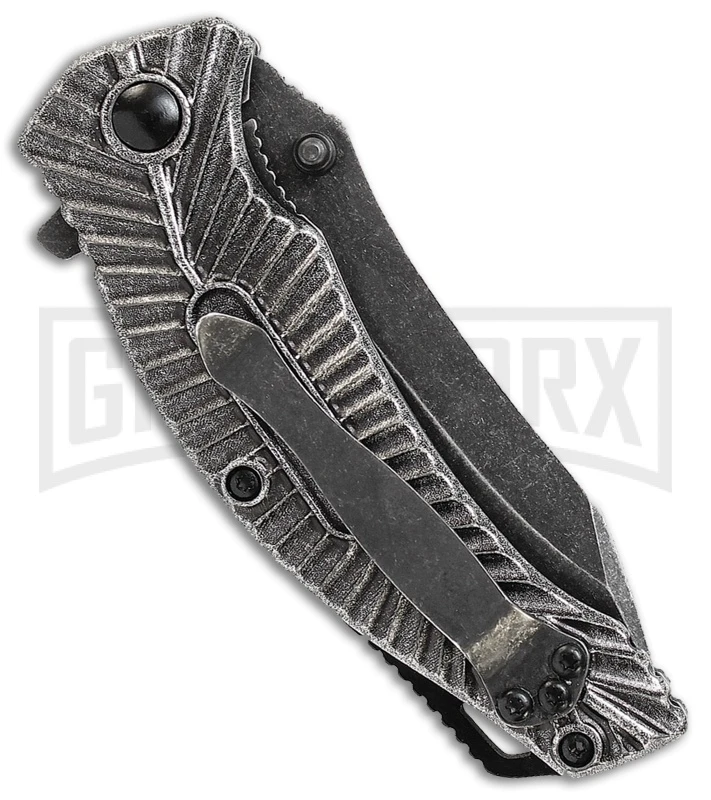 Smith & Wesson Mongoose Aluminum Liner Lock Knife - Black Stonewash Plain 2 Smith & Wesson Mongoose Aluminum Liner Lock Knife - Black Stonewash Plain - Image 2