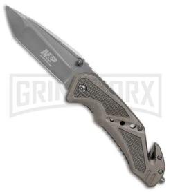 Smith & Wesson M&P Off Road Rescue Gray Tanto Liner Lock Knife - Gray Plain