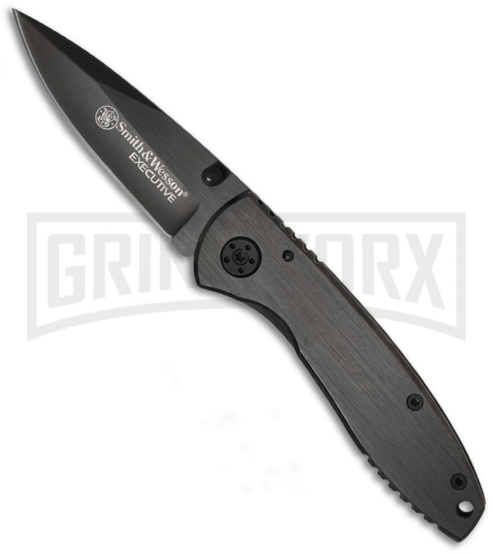 Smith & Wesson Executive Black Folding Knife - Black Plain 1 Smith & Wesson Executive Black Folding Knife - Black Plain