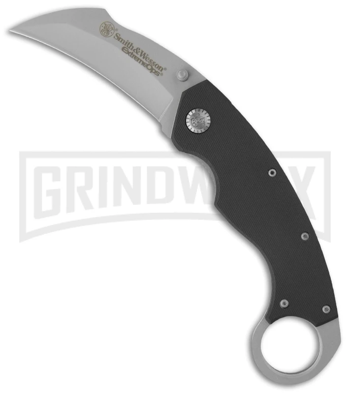 Smith & Wesson Extreme Ops CK33 Karambit Folding Knife - Bead Blast Plain 1 Smith & Wesson Extreme Ops CK33 Karambit Folding Knife - Bead Blast Plain