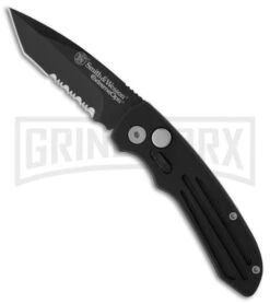 Smith & Wesson Extreme Ops Mini SW40BTS Black Automatic Knife - Tanto Black Serr