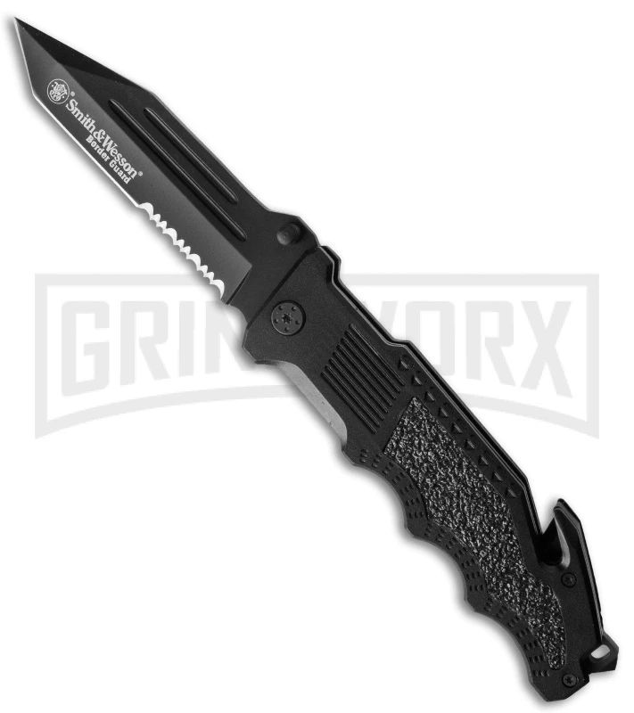 Smith & Wesson Border Guard SWBG2TS Folding Knife - Black Serr 1 Smith & Wesson Border Guard SWBG2TS Folding Knife - Black Serr