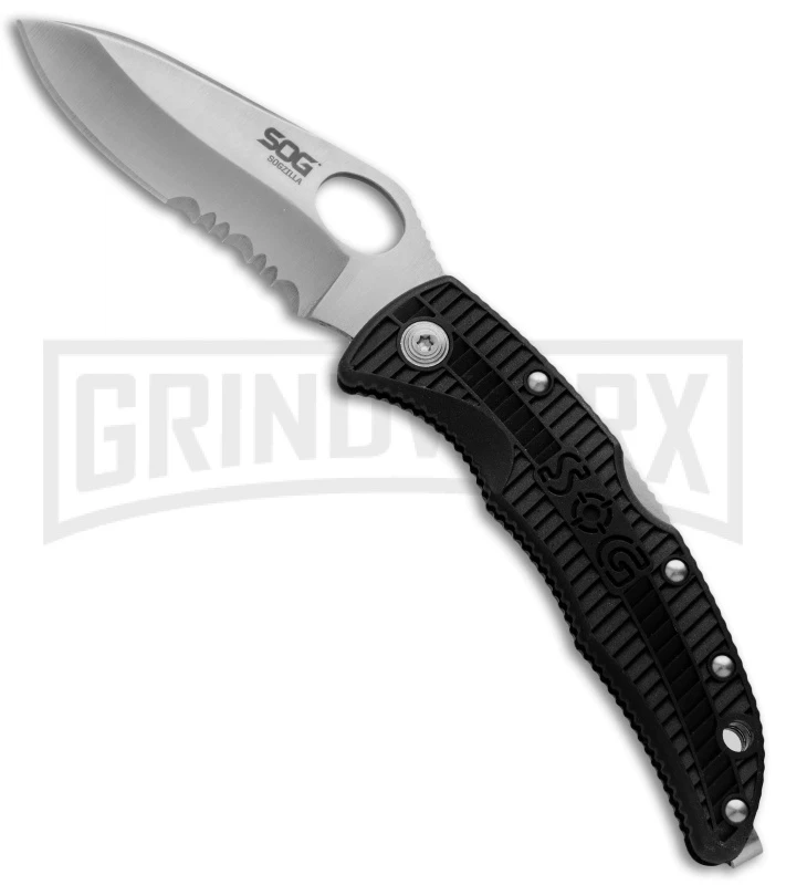 SOG SOGzilla Small Folding Knife - Satin Serr 1 SOG SOGzilla Small Folding Knife - Satin Serr