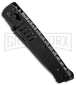 SOG Targa TG1002 Black Tanto Folding Knife - Black Plain -Buck Knives Sales Store sog targa black tg1002 bx bottom cm large