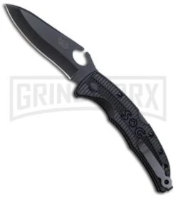 SOG SOGzilla Large Folding Knife - Black Plain
