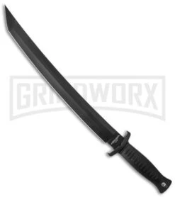 United Cutlery Jungle Tanto Machete Fixed Blade Knife - Black Plain